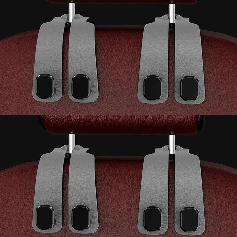 Fit for Headrest Hook Seatback Storage Rack Backpack Holder Multi-Functional Suede Double-Ended Hook - Universal