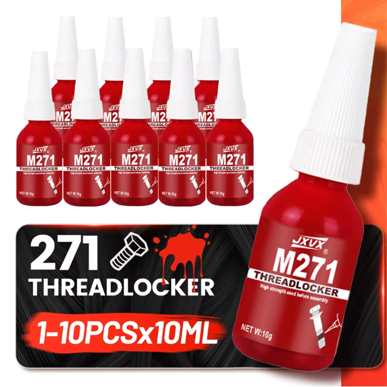 JXVX 271 243 threadlocker, high to medium strength thread locking agent, anaerobic adhesive, waterproof screw glue, non-slip.