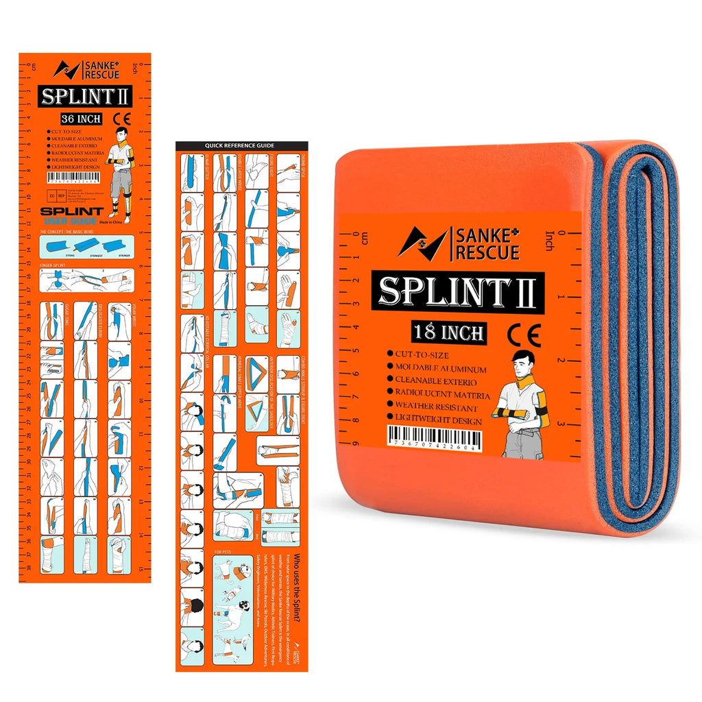 SANKE RESCUE First Aid Splint Green-Gray Orange-Blue Keep Bones in Position For Camping Hiking Fixture Bone Emergency Kit