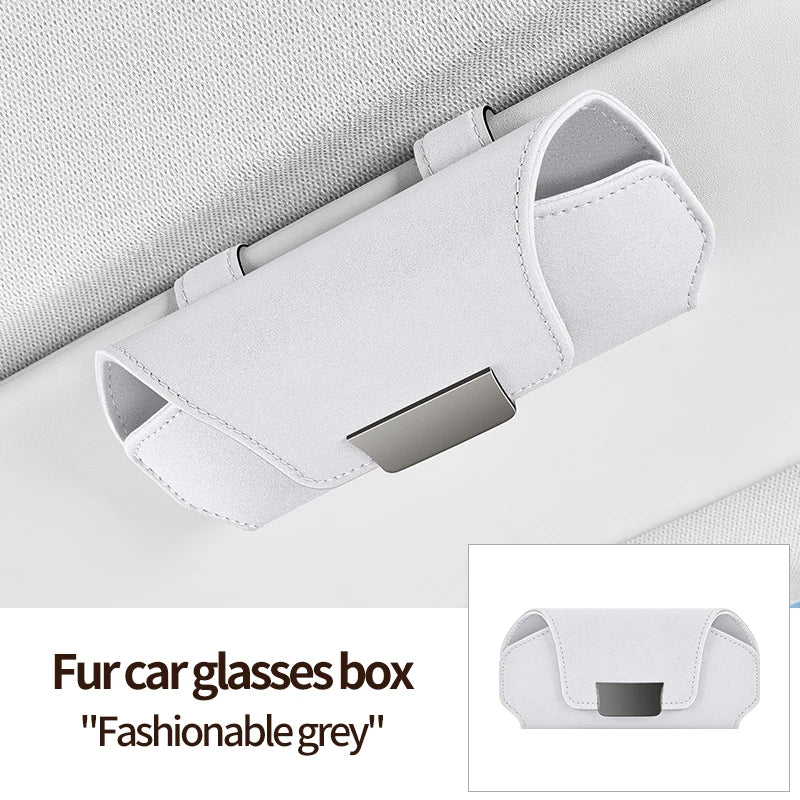 Universal Car Sunshade Sunglasses Organizer  Damage-Free Installation Interior Sunscreen Holder  Scratch-Resistant Sunglass Stor