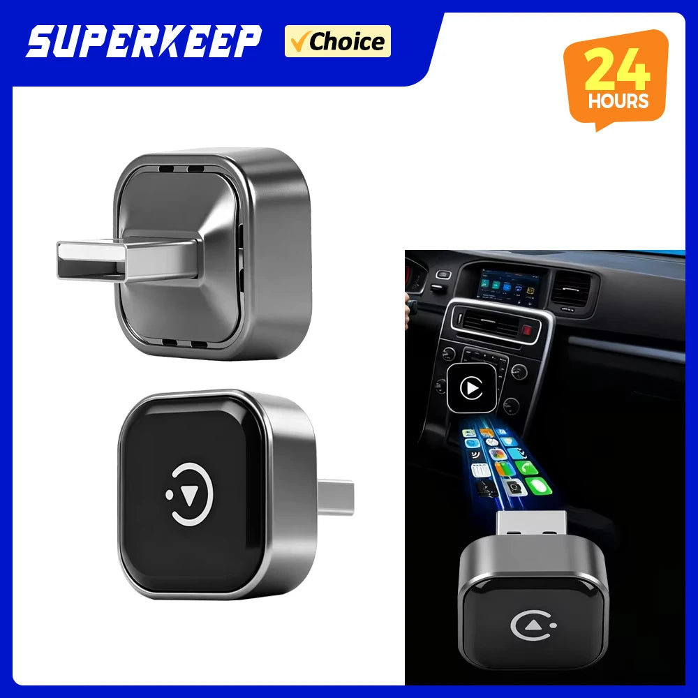 2 in 1 Wireless CarPlay For OEM Car USB Dongle Adapter&Android Auto Wireless Adapter only Built in Wired- Carplay Android Auto