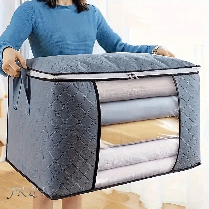 Extra Large Handle Storage Bag - Portable Clothing and Quilt Organizing Bag with Window, Durable Polyester Material, Suitable fo