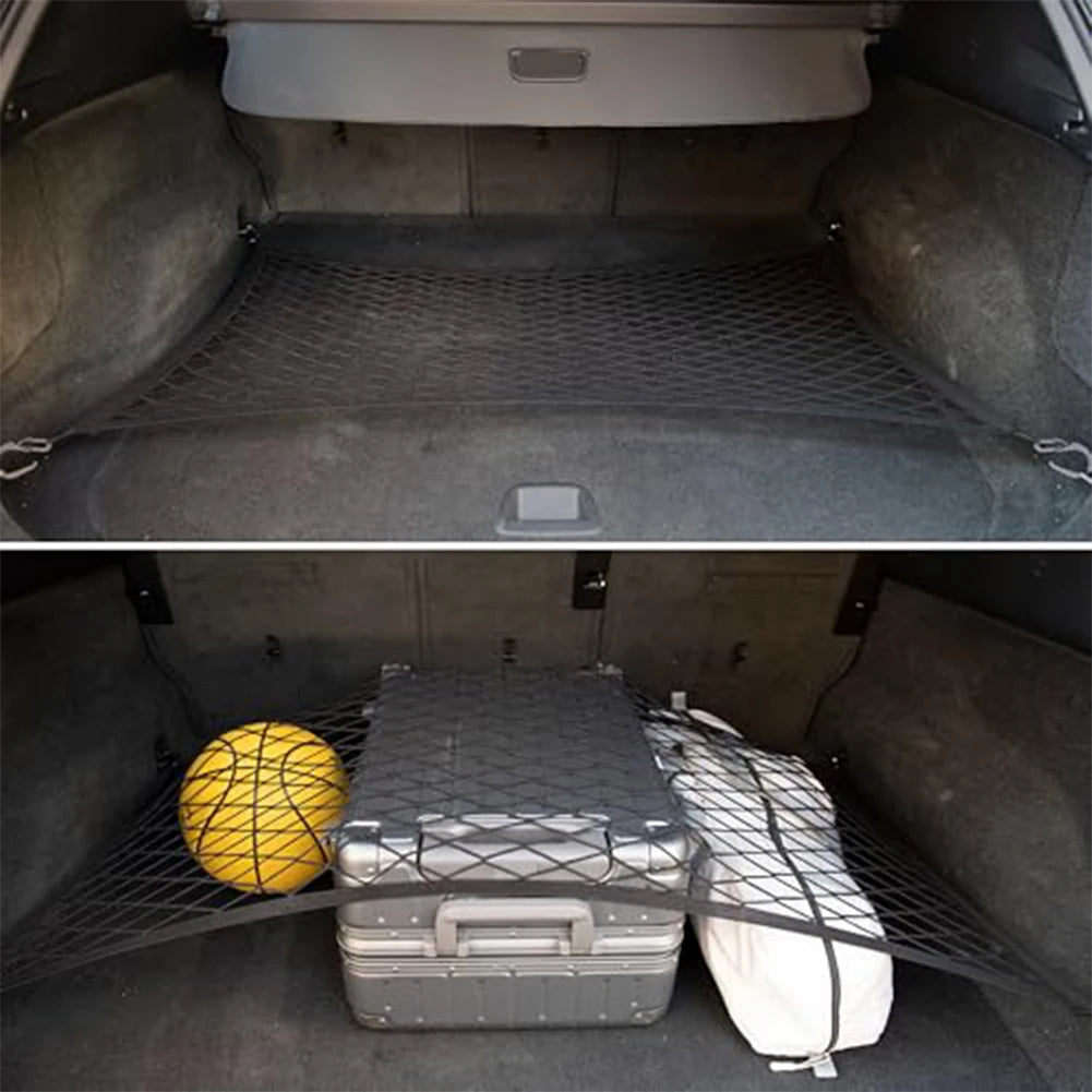 1 Pcs Car Storage Net 60x40cm Car Boot Net With 4 Hook Elastic Luggage Net Automotive Mesh Interior Accessories