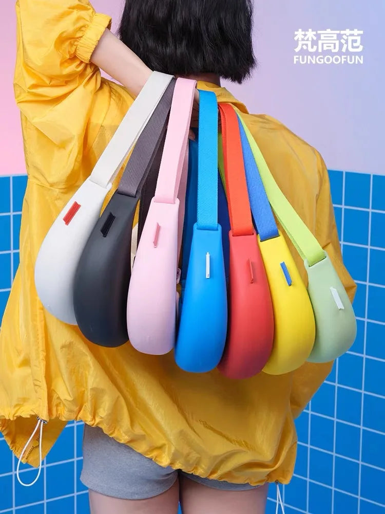 Fungoofun Waterproof Dumpling Crossbody Bag Unisex Summer Casual Shoulder Bag