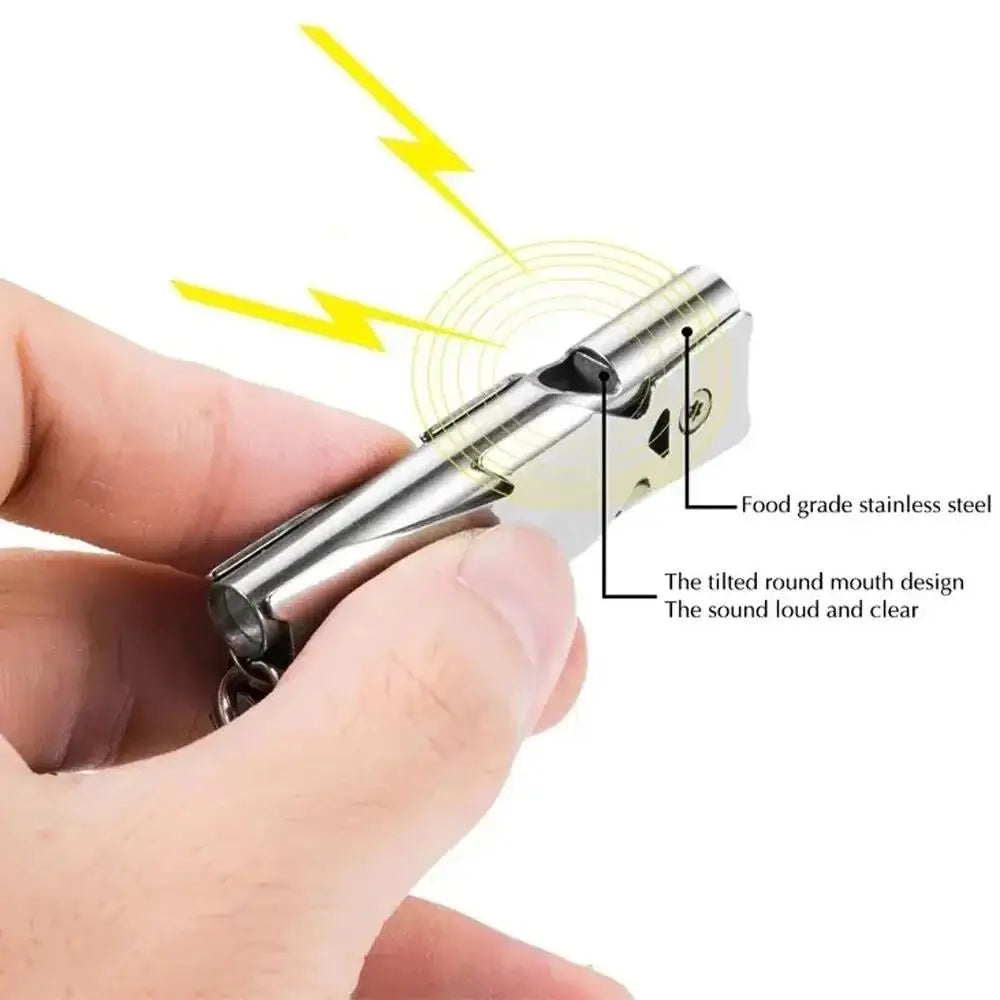 1/2pcs Double Pipe Whistle Pendant Keychain High Decibel Portable Outdoor Survival Emergency Camping Tool Multifunction 1PC