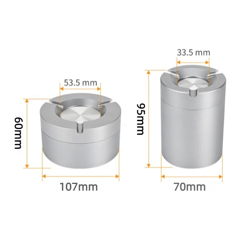 Cool Premium Feel Mechanical Rotating Ashtray with Lid Ash Tray for Smoking Accessories Home Car Gift for Boyfriend