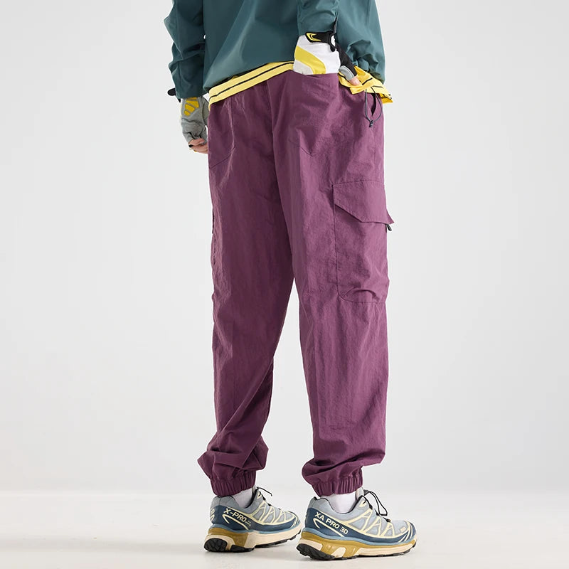 CHRLCK Men's Water-repellent Hiking Cargo Pants Breathable  Fashion Cargo Pants Autumn Trousers Fishing Camping Pants Male