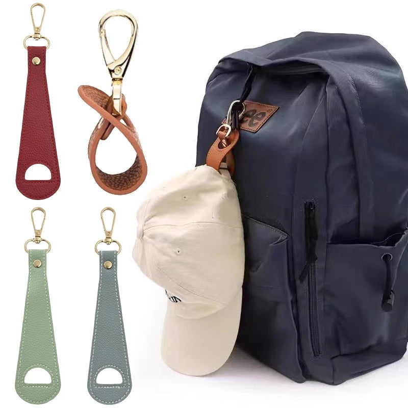 1/5pc Portable Camping Hat Clip Summer Outdoor Travel Leather Baseball Hat Clip Strap Towel Glove Storage Buckle Hands-free Clip