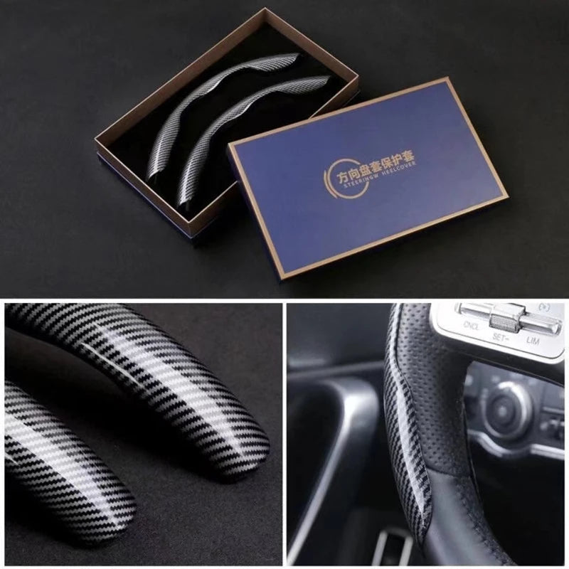 New car steering wheel cover Four Seasons General ultra-thin non-slip water transfer carbon fiber steering wheel cover auto part