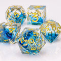 DnD Handmade Resin Dice, Polyhedral Dice Set for Dungeons and Dragons, D and D Dice, Sharp Edged Resin D&D Dice, D20 Dice