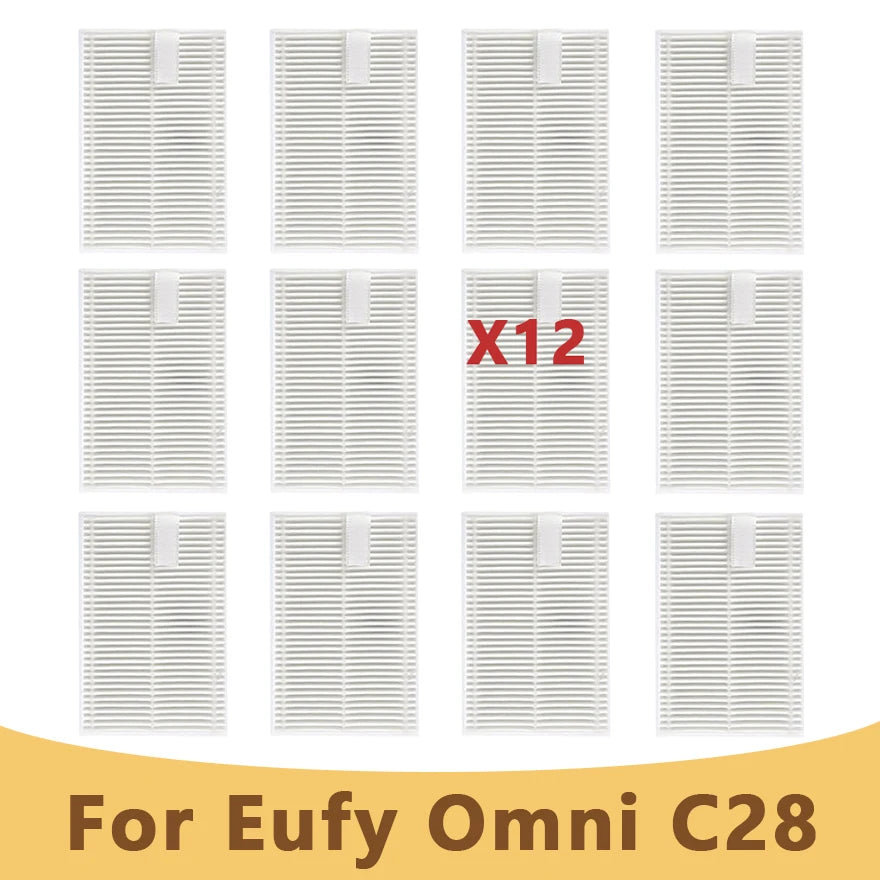 Replacement Parts for Eufy C28 Omni / Eufy C28 Robot Vacuum Cleaner Accessories Main Side Brush HEPA Filter Dust Bag Mop Rollers