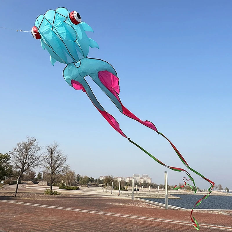 10M 3D Goldfish Soft Kite 3 Air Inlet Inflatable Nylon Large Beach Professional Kites Easy To Fly and Tear Proof Cometa Gigante