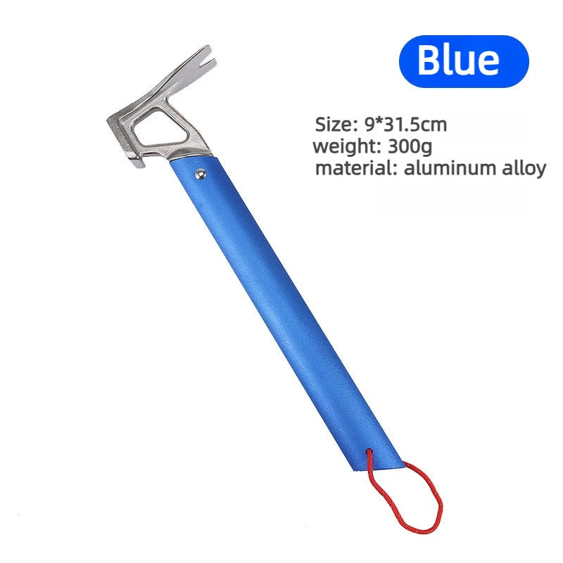 Lightweight Aluminum Handle Multi-use Camping Hammer Stainless Steel Outdoor Survival Gear for Tent Tarp Stakes Multitool