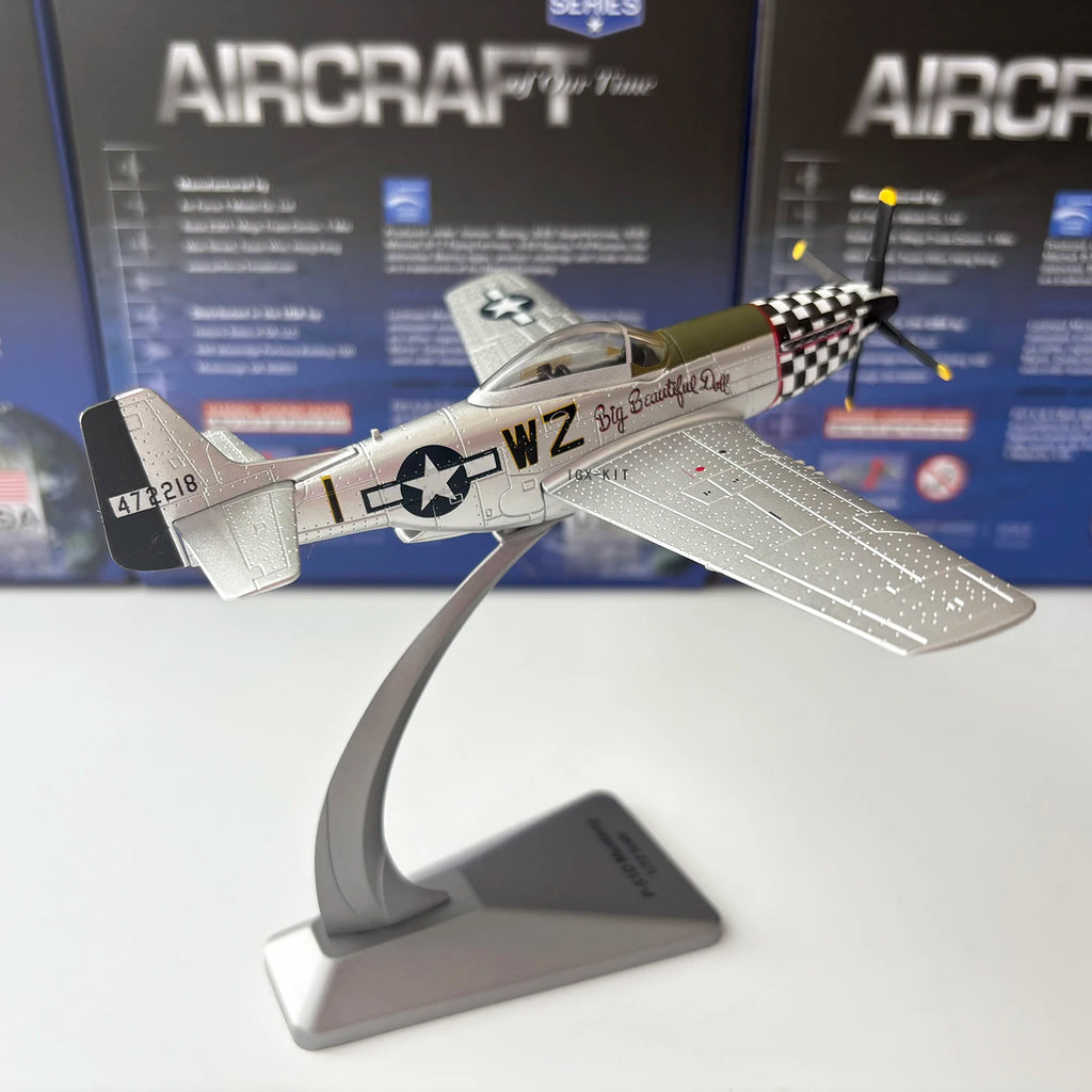 1/72 Scale WWII U.S. P51D Mustang Fighter Plane P-51D P51 Silver Diecast Finished Military Plane Model Collection Ornament Gift