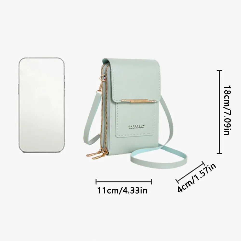 High Quality PU leather Crossbody Bags RFID Anti Theft Purse Bag Touch Screen Phone Bag Women Travel Smartphone Handbag