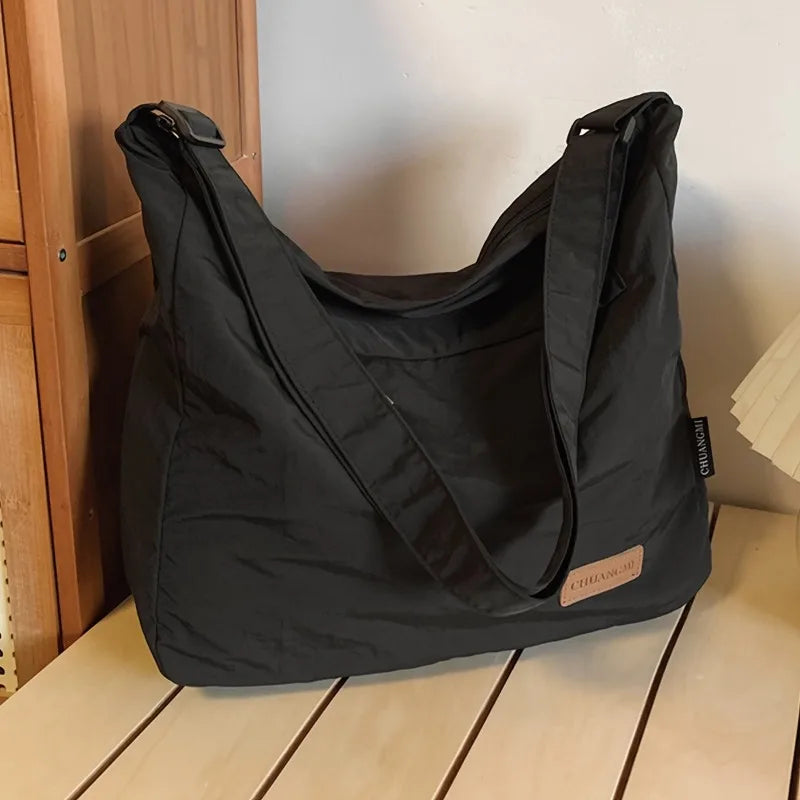 1pcs Crossbody Bag Nylon Durable Multi-Pocket Lightweight Daily Travel Shoulder Bag