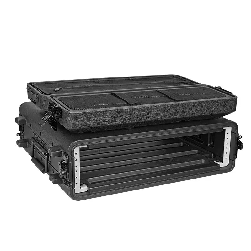 19-inch Portable Chassis Amplifier Receiver Cabinet Box Depth 260mm PE Plastic Rack Flight Case Microphone Shockproof Aviation