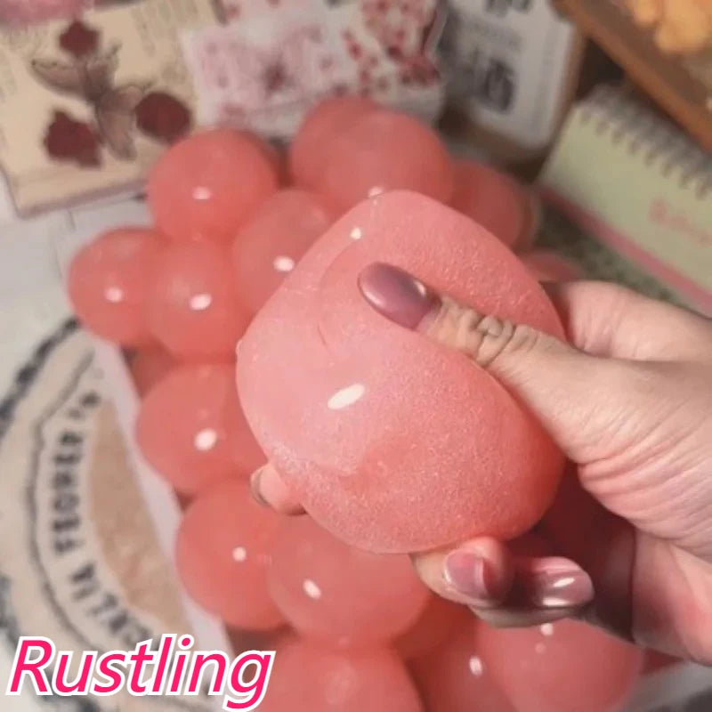 Handmade Peach Slushie Squishy Stress Ball Slow Rising Fidget Stress Ball Clear Jelly Sensory Ball Soft Stress Relief Toy