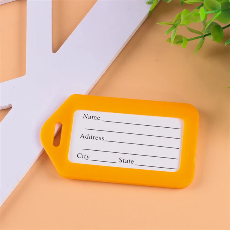 20pcs Luggage Tags Suitcase Label Bag Travel Accessories Luggage Bag Tag Name Address ID Label Plastic Suitcase Baggage Tags