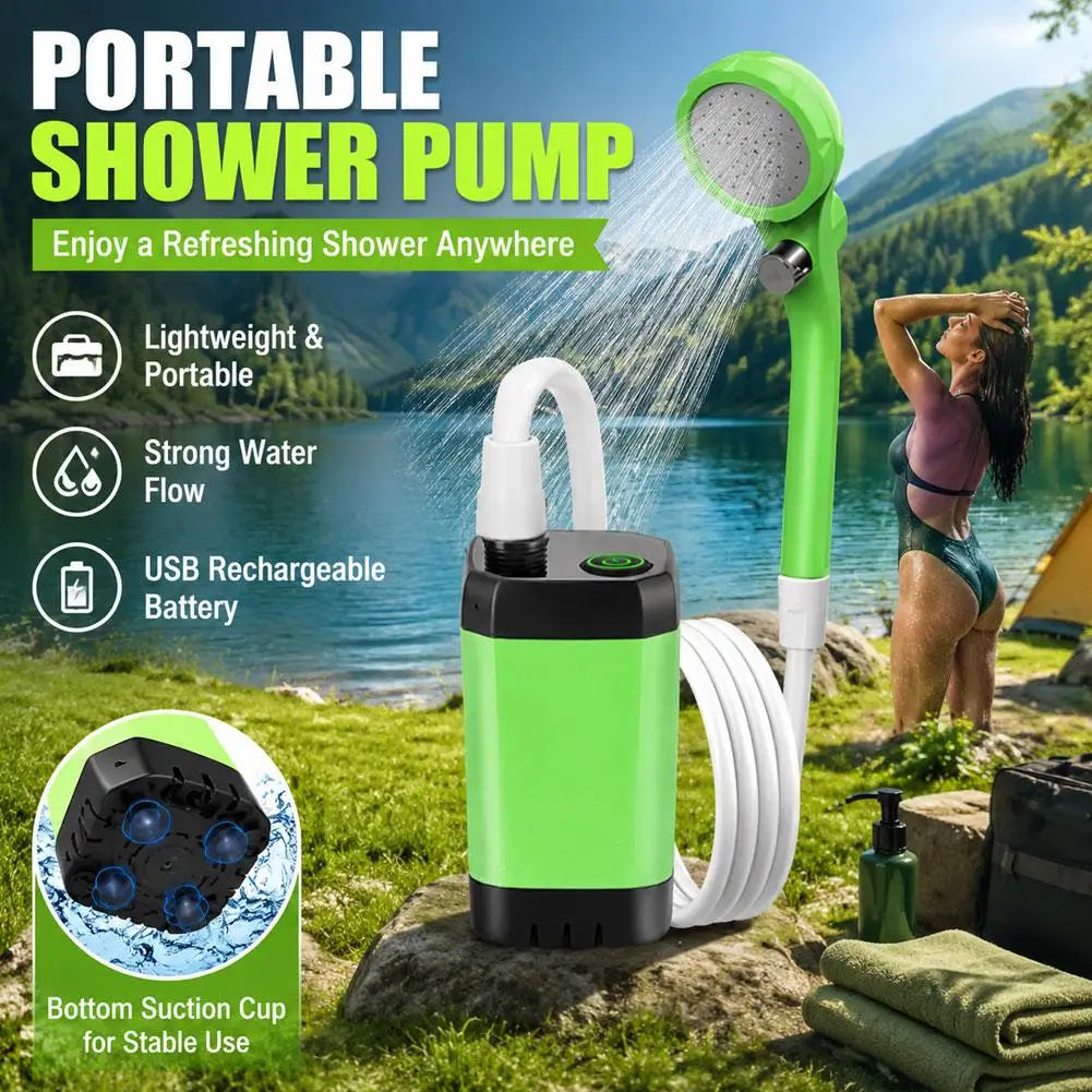 6000mAh Electric Camp Shower Full Screen Portable Pump for Outdoor Shower Car Cleaning Tool Set