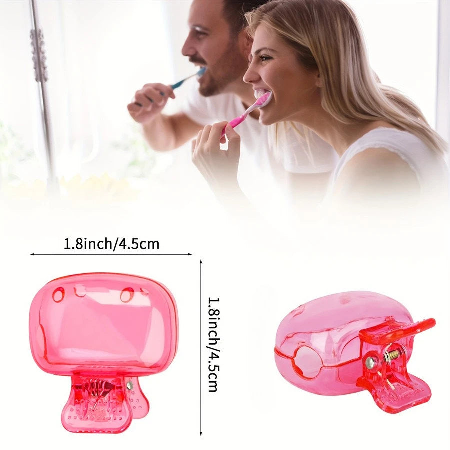 Portable Toothbrush Head Storage Clip Travel Toothbrush Protective Cap Random Color Toothbrush Head Cover Plastic Brush Pod Case