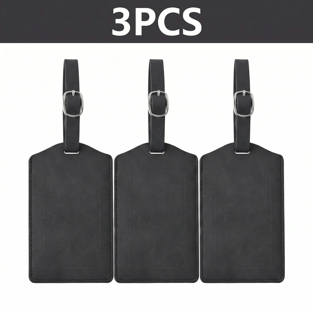 3/5/8PCS Privacy PU Leather Luggage Tag Adjustable Metal Buckle Waterproof Anti-lost Suitcase ID for Backpack Golf Carry Bag
