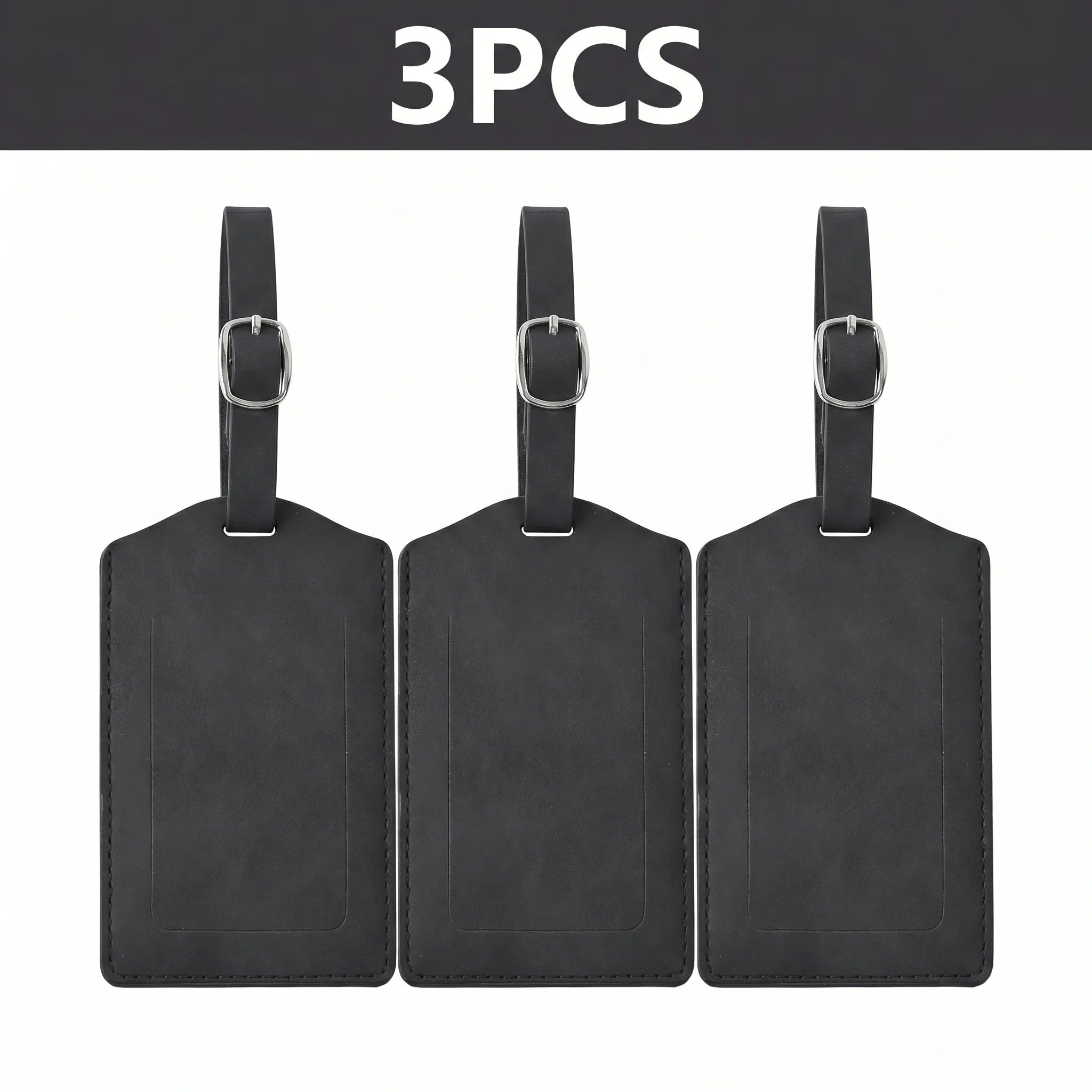 3/5/8PCS Privacy PU Leather Luggage Tag Adjustable Metal Buckle Waterproof Anti-lost Suitcase ID for Backpack Golf Carry Bag