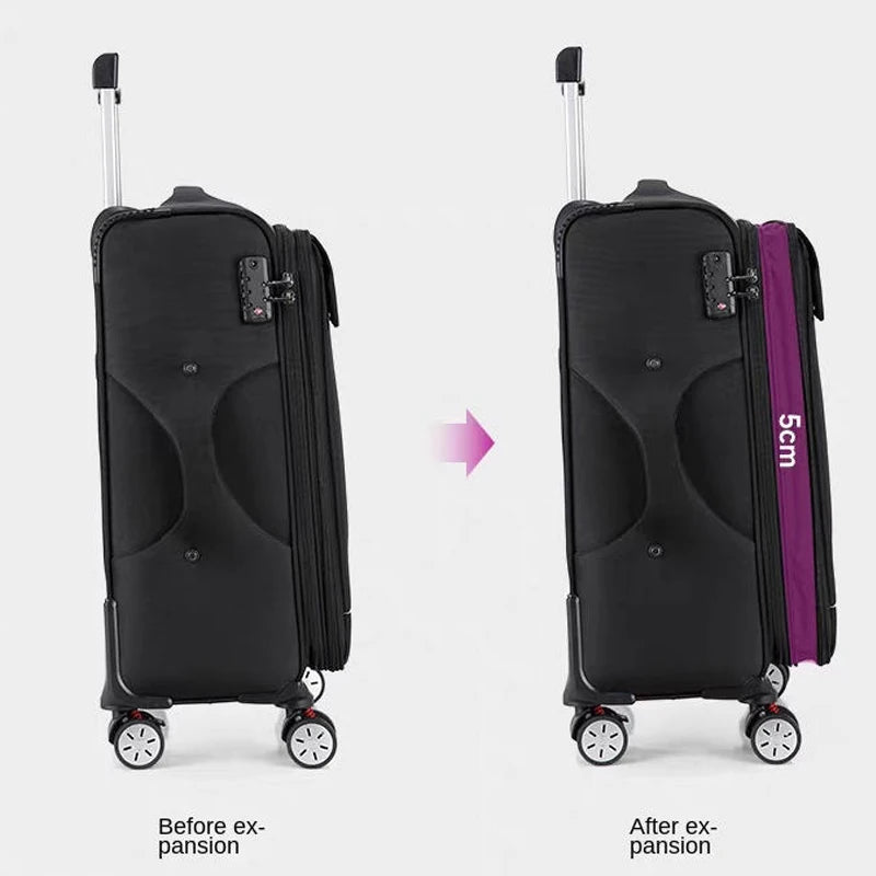20-32-inch Thickened Oxford Fabric Travel Suitcases with Brake Wheels and Laptop Bag Scalable Carry on Luggage valise voyage