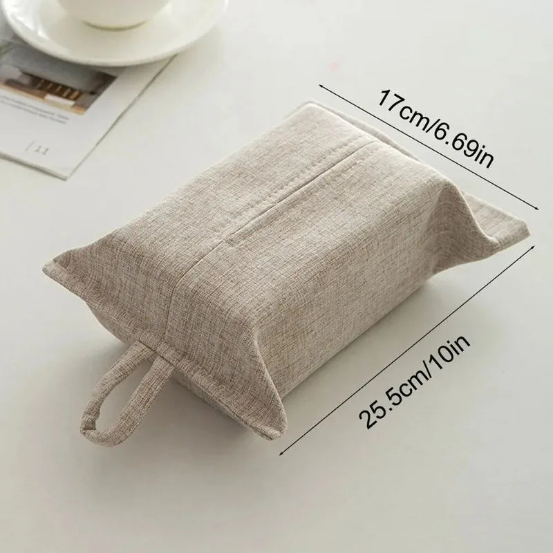 Paper Towel Box Rope Fabric Art Minimalist Style Living Room Home Desktop Car Mounted Paper Bag Hanging Style Car Tissue Bag
