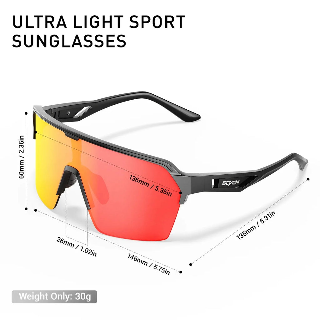 SCVCN Cycling Glasses Sunglasses for Men Outdoor Sports Glasses UV400 Hiking Eyewear MTB Road Cycling Goggles Bicycle Women