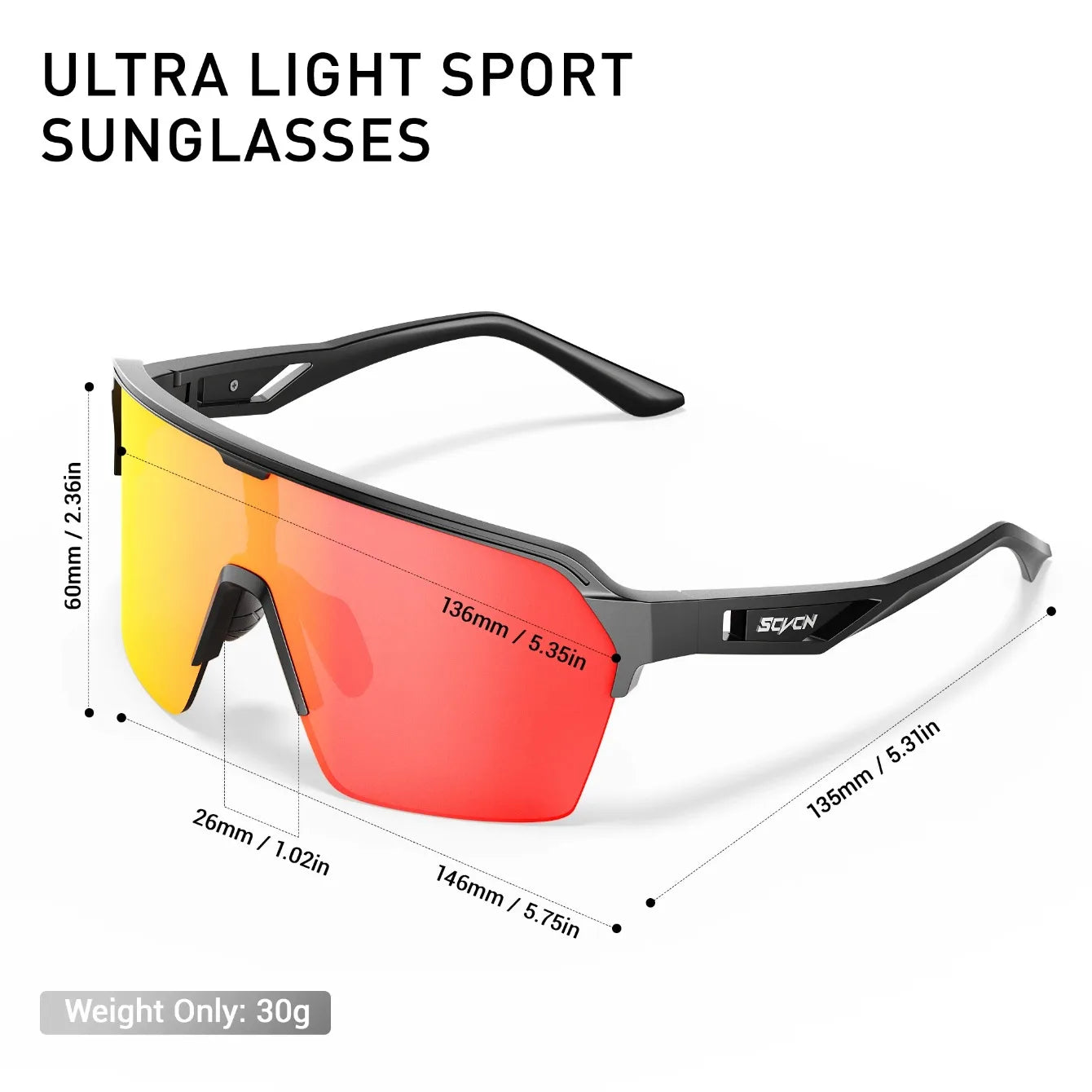 SCVCN Cycling Glasses Sunglasses for Men Outdoor Sports Glasses UV400 Hiking Eyewear MTB Road Cycling Goggles Bicycle Women
