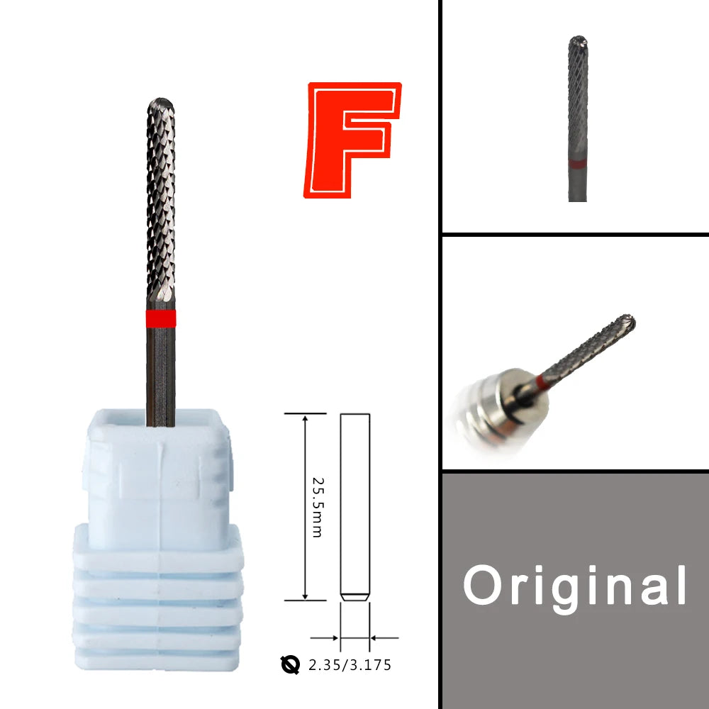 RolinStar Dental&Nail 9 type with Spiral Cut powder Carbide Burr nail drill bit cuticle clean