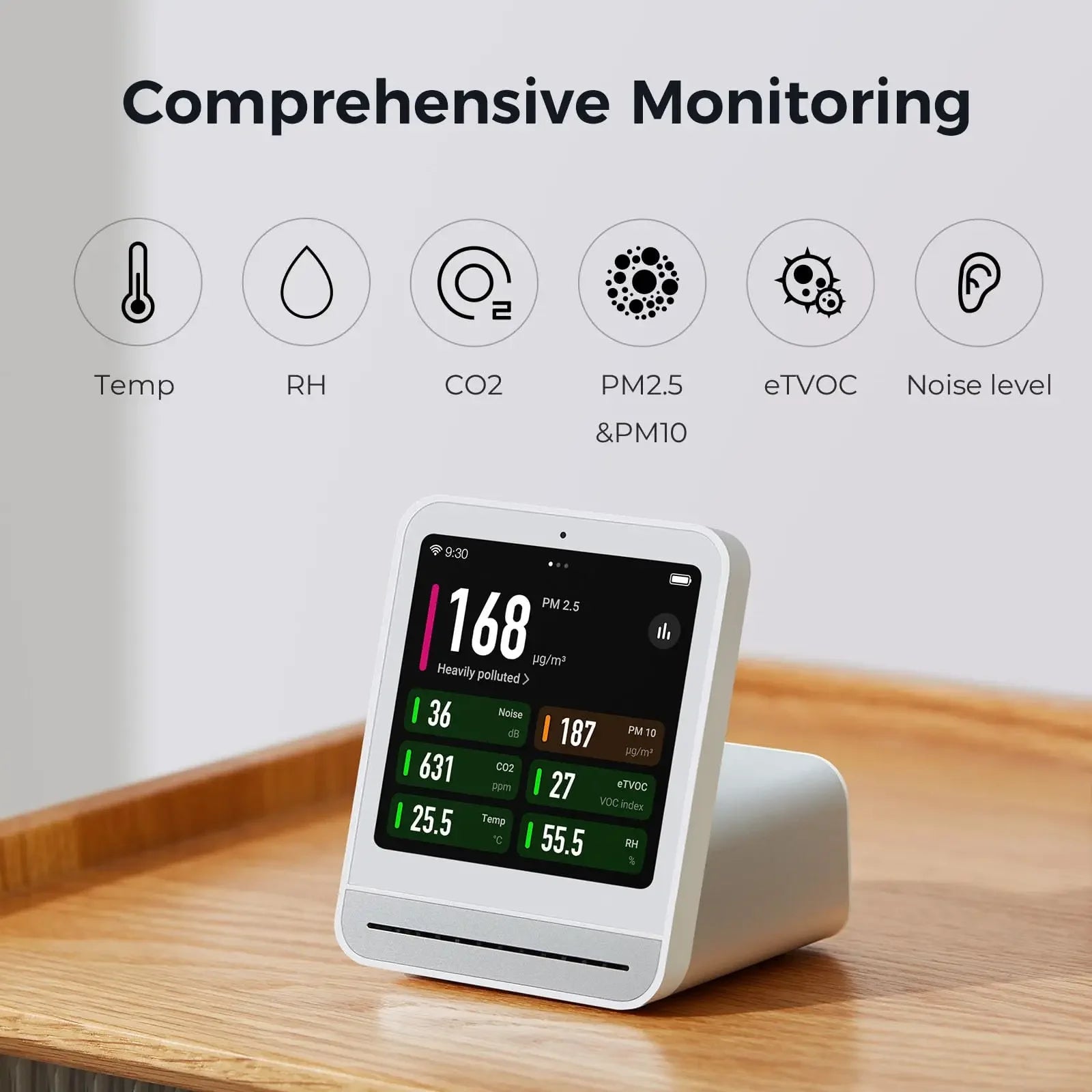 Qingping Air Detector 2 Smart Home Touch Screen Control Temperature Humidity Sensor CO2 PM2.5 Quality Monitor Mi Home APP CN