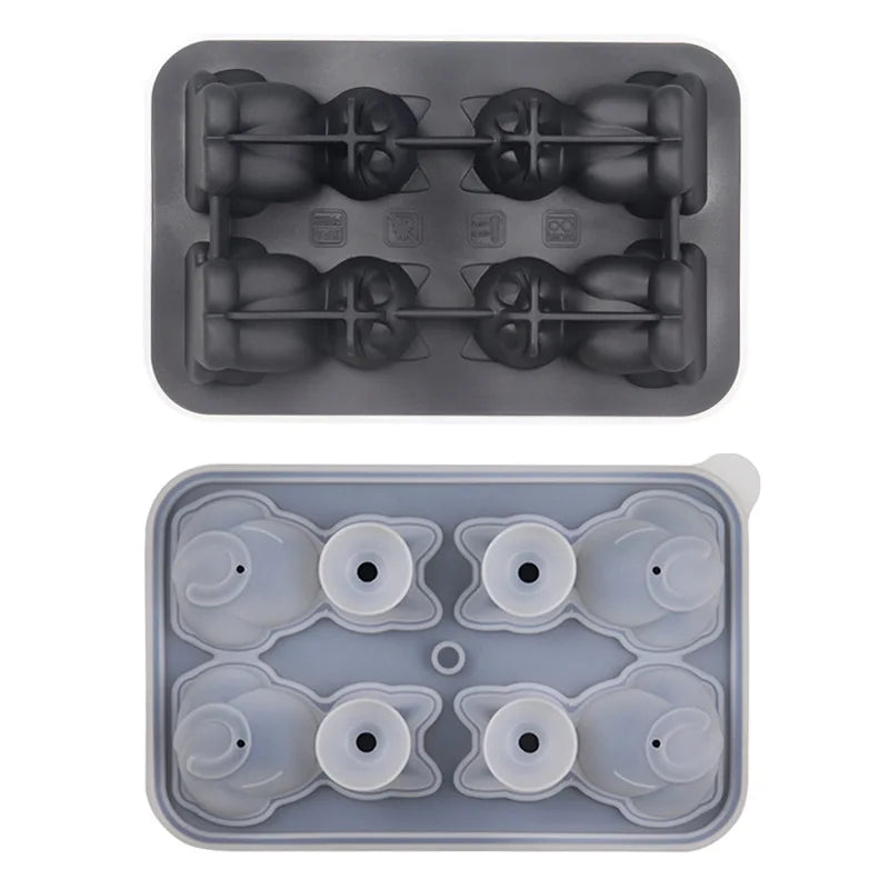 1PC 3D Cat Ice Block Mold Easy to Release Silicone Ice Hockey Device Household Kitchen Ice Making Mold Free of BPA