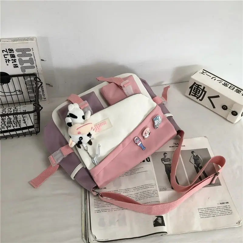 Nylon Handbags Shoulder Bag Large Capacity Crossbody Bags for Teenager Girls Men Harajuku Messenger Bag Student School Bags Sac