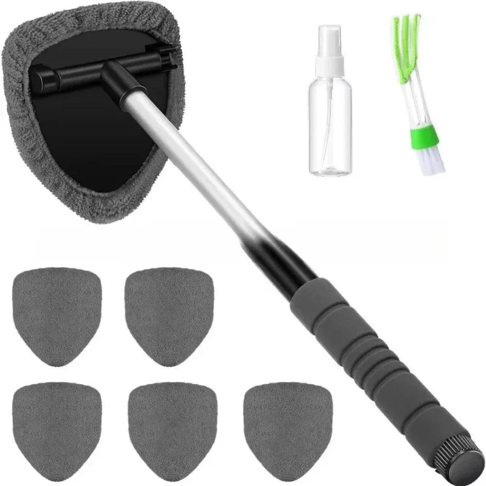 New for Telescopic Microfiber Car Windshield Cleaner Brush Window Glass Scraper Mist Eliminator