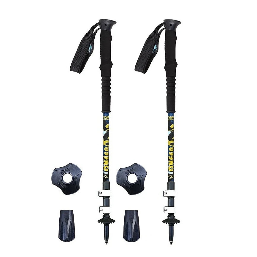 2Pcs/Pair Pioneer Trekk Poles Nordic Walking stick Telescopic Alpenstock Aluminum Alloy Shooting Walking Stick Crutch Senderismo