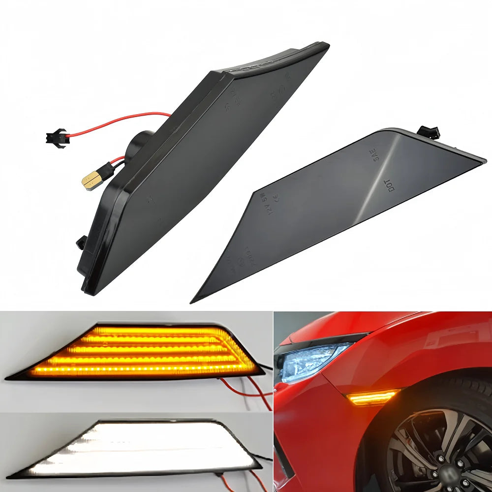 for Honda Civic 10th generation side fender turn signal lights. Adding mudguards to cars is fashionable and flowing, with dynami