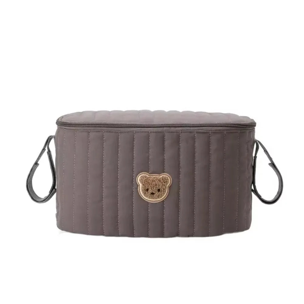Korean Style Diaper Bag Multifunctional Storage Compartments Stroller Nappy Bag Cute Bear Design Organizer Pockets
