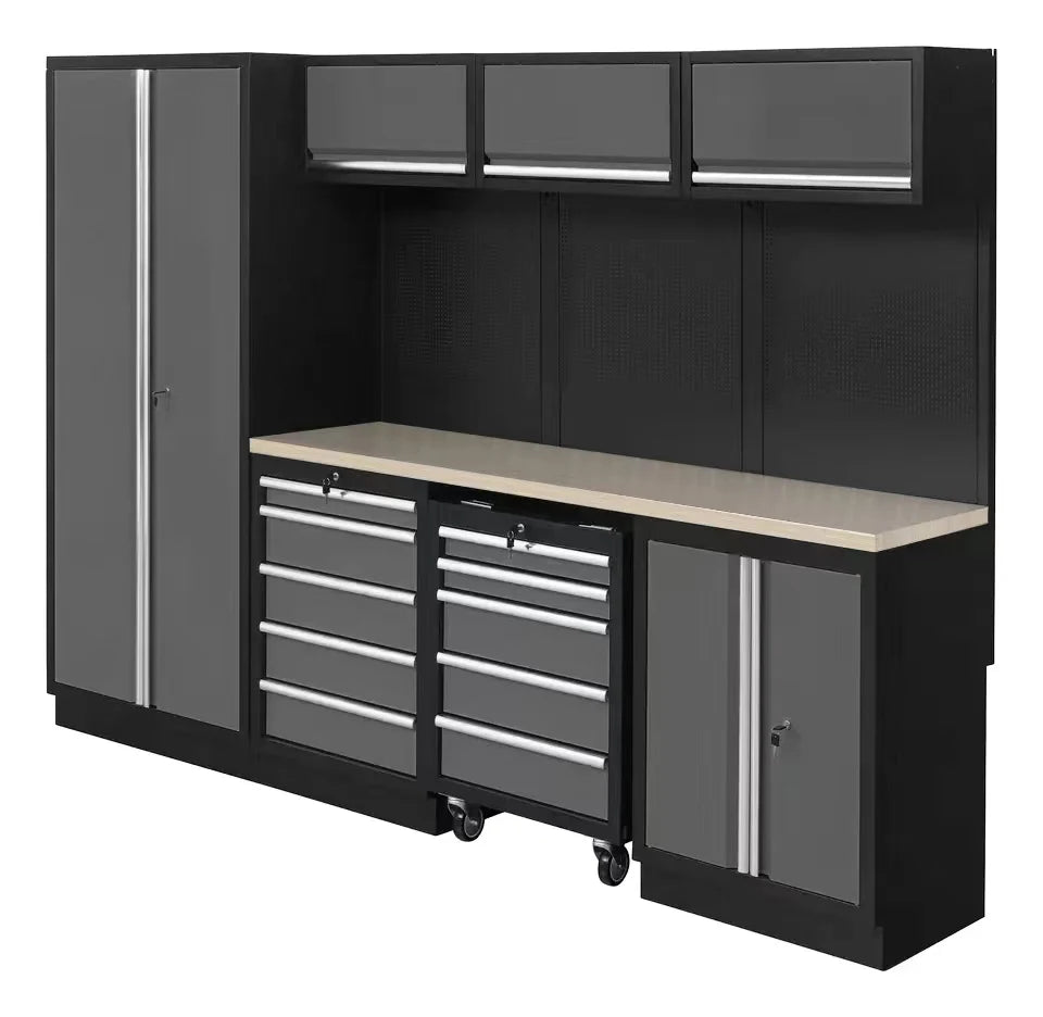 High Strength Metal Tool Cabinet with Universal Wheel Trolley Garage Hardware Storage Chest Professional Mechanic Organizer