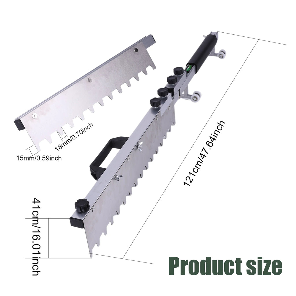 Leveling System Foldable Flat Sand Leveling Tool with Teeth Aluminum Alloy Smoothing Trowel Adjustable Length for Tiles Flatting