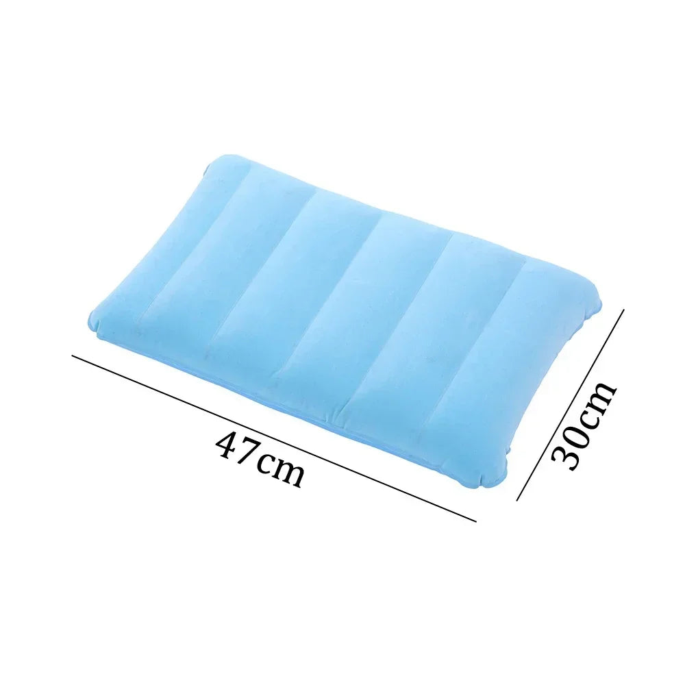 PVC Flocked Inflatable Square Pillow Multi-Purpose Nap Pillow for Outdoor Camping Lumbar Support Backrest Air Cushion for Travel