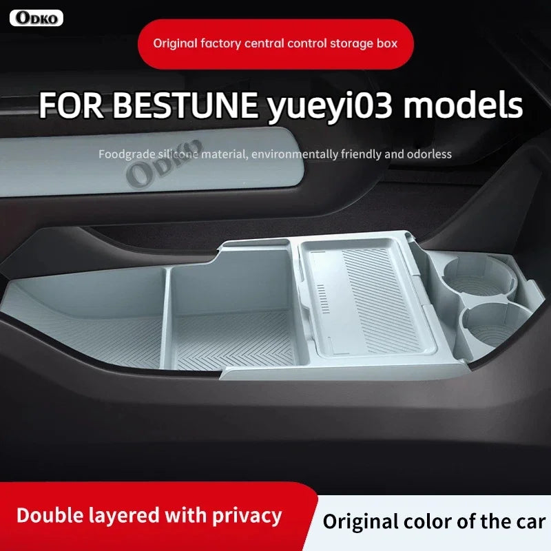 Silicone Storage Box 2025 FOR FAW Bestune Yueyi 03 Center Console Modification Anti-slip Pad Accessories Organizer Decoration