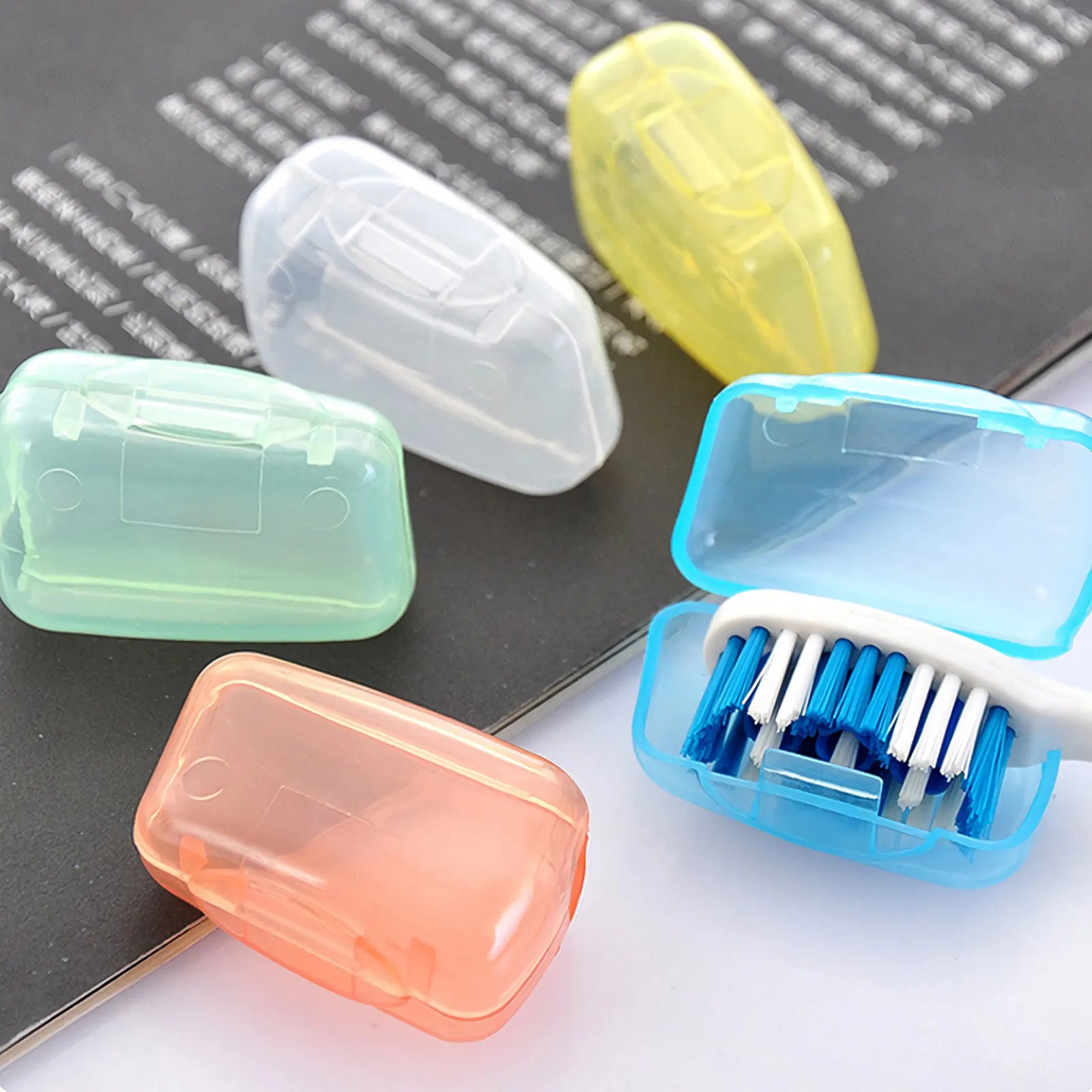 30Pcs Plastic Toothbrush Protective Cover Candy Color Assortment Space Saving Travel Friendly Soft Washable Case for Family Home