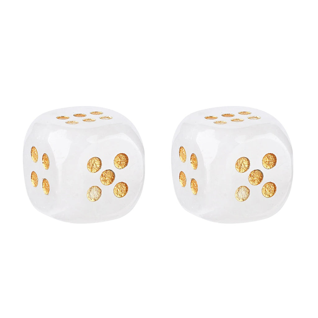 2PCS 6-Sided Mahjong Dice Polished Energy Stones Crystal D6 Mahjong Dices for Casino Games Craps DIY Crafts Spiritual Decor