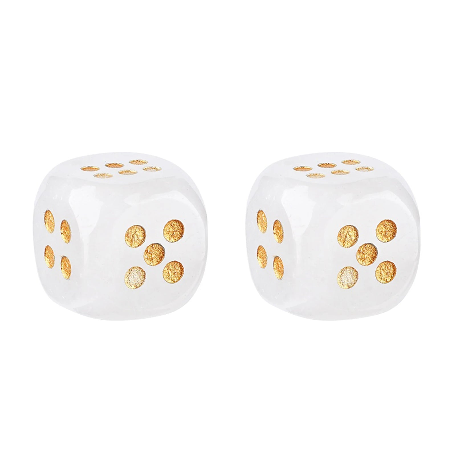 2PCS 6-Sided Mahjong Dice Polished Energy Stones Crystal D6 Mahjong Dices for Casino Games Craps DIY Crafts Spiritual Decor