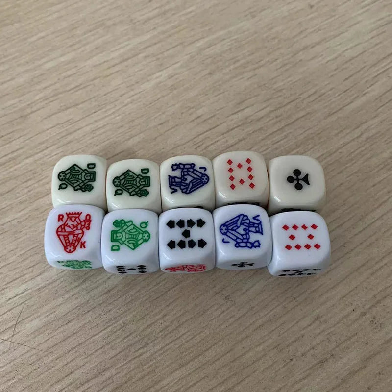 10 Piece Poker Dice Puzzle Game  6 Sided Dice Game Accessory 15mm