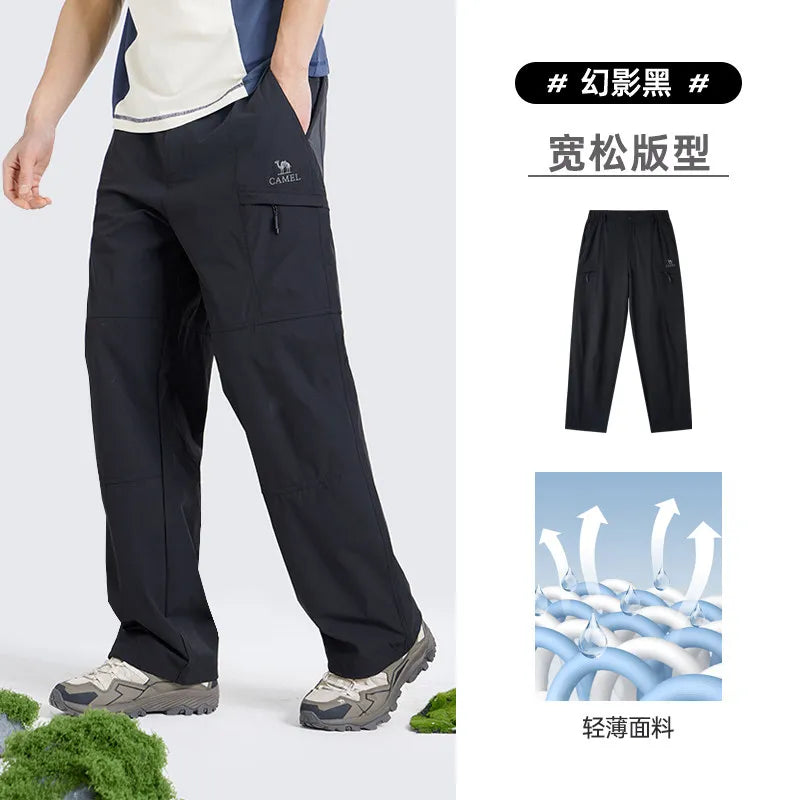 Golden Camel Men's Outdoor Hiking Pants 2026 Summer Sports Waterproof Straight Paratrooper Light Loose Mountaineering Pants