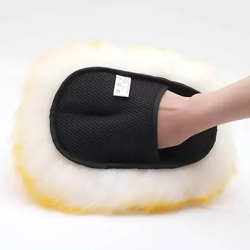 1Pc Car Wash Gloves Soft Lambs Wool Glove For Car Cleaning Polishing Waxing Dust Removal Automotive Clean Accessories