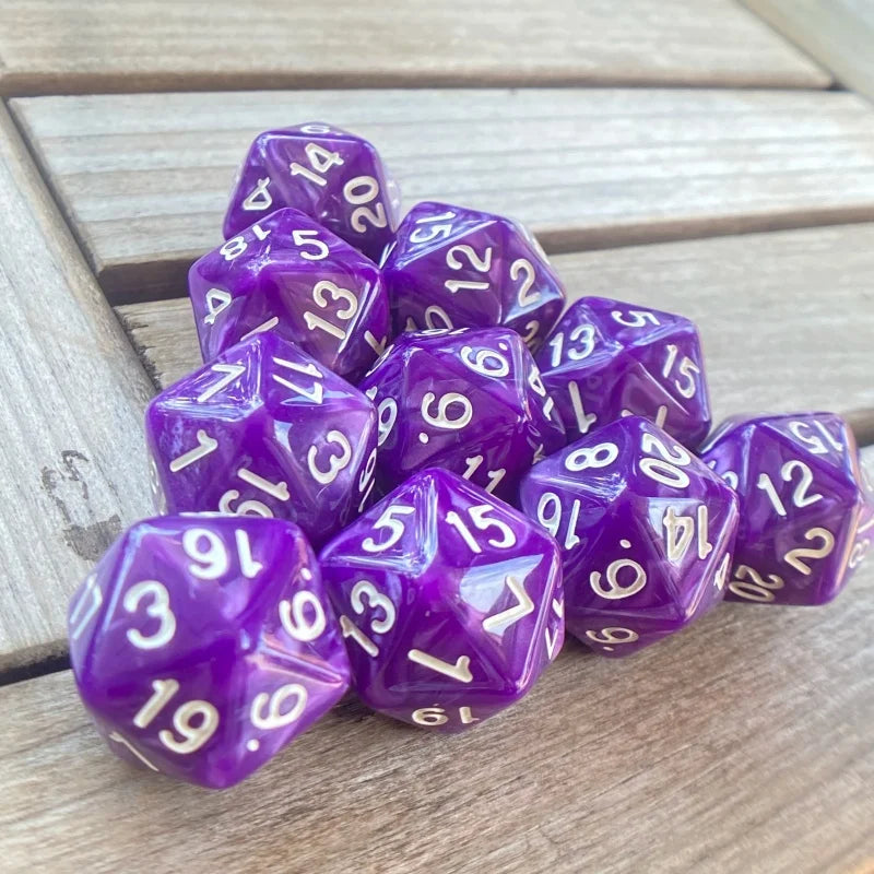 Cube 20 Sides D20 dungeon dices D&D Table board game 20 faces Acrylic Dice Sets Pearl Colorful dungeons and dragons d20 Dices